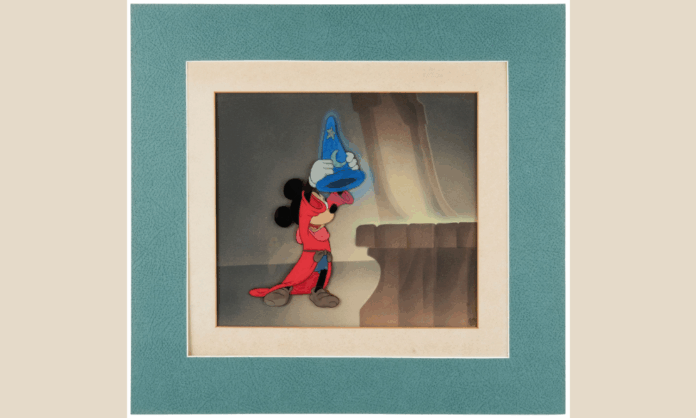 Fantasia (1940) The Sorceror's Apprentice - original production cel on courvoisier background