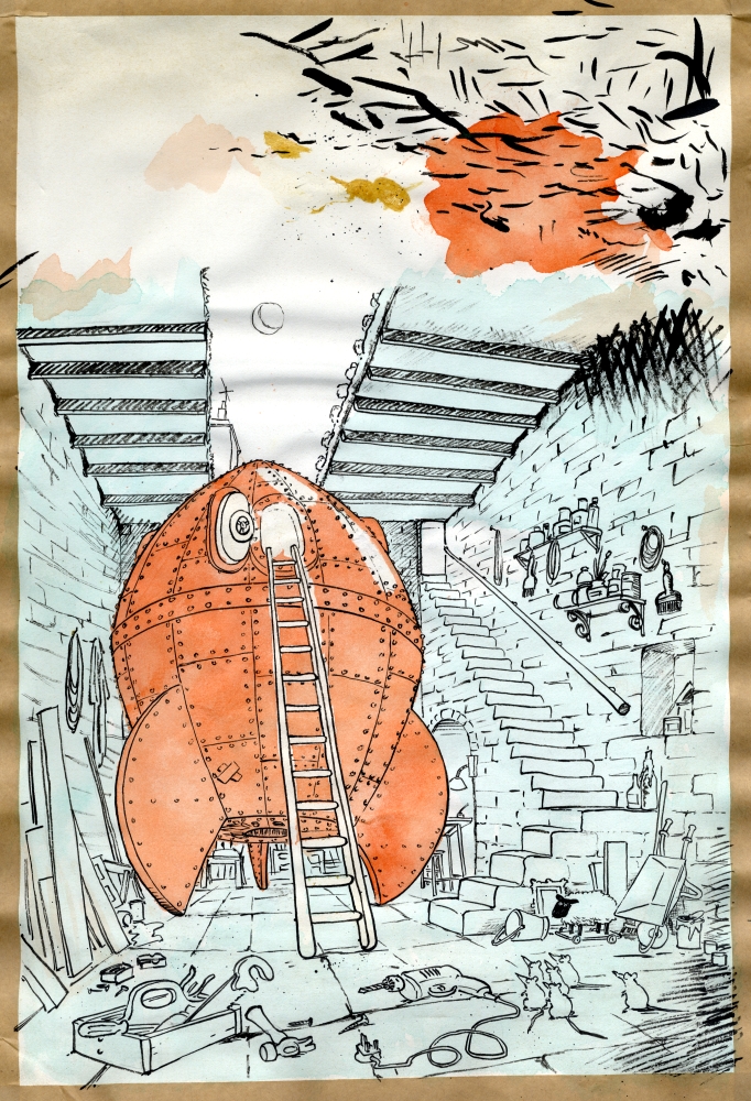 Original artwork from Wallace & Gromit: A Grand Day Out (1989) © and TM Aardman Animations LTD/ Wallace & Gromit LTD.